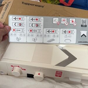 Tupperware Cream and Red Mandoline Slicer